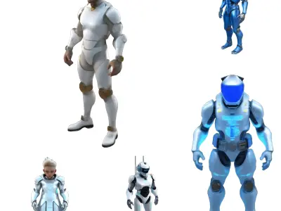 Cowboy and Future Warriors 3D print model