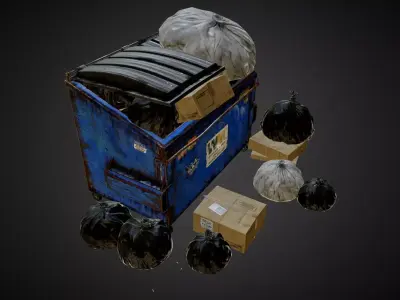 Dumpster trash bin 3D model