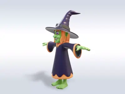Adorable Witch Halloween Character 3D model