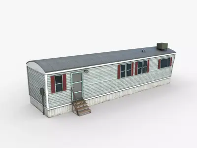 Mobile Trailer Home Game Ready  Low-poly 3D model