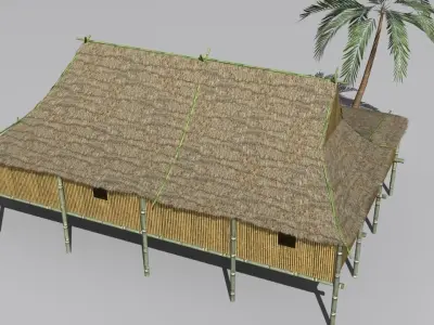 Vietnam hut Low-poly 3D model
