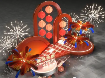 Holiday Decorations Low-poly 3D model