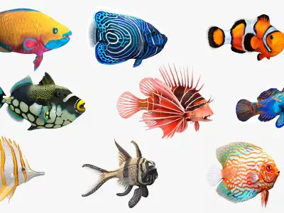  Coral Fish Rigged Collection 4 