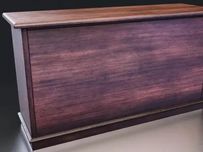 Classic Wooden Sideboard Cabinet - 2 Low-poly 3D model