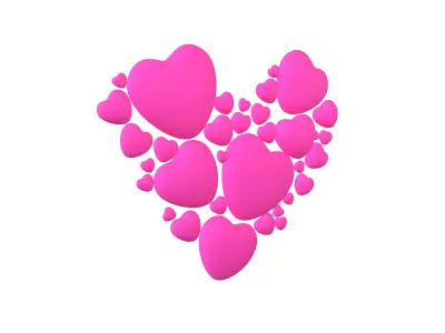 Combination Design Heart Icon v1 001 3D model