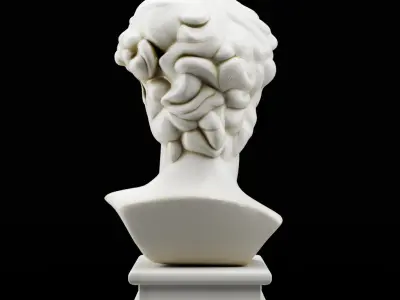 Greco-Roman Male Statue Bust 3D model