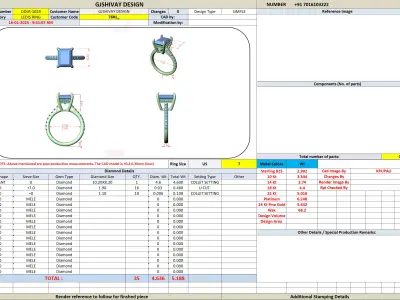 Radiant Cut Hidden Halo Engagement Ring CAD 3D print model