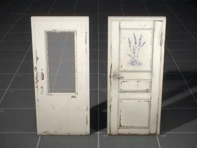 Used Soviet Doors Low-poly 3D model