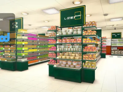 Japanese Supermarket 3D model
