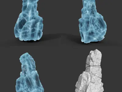 Low poly Ice Block Modular 210811 Low-poly 3D model