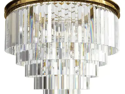 RH Odeon Chandelier Five Gold 80 Low-poly 3D model