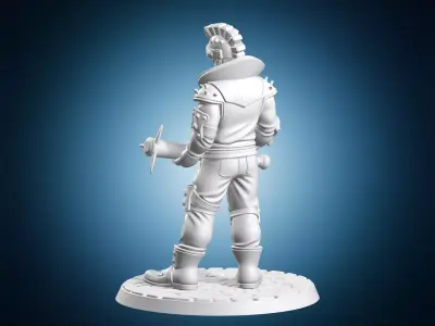 Cyberpunk Street Punk Miniature With Bat 3D print model