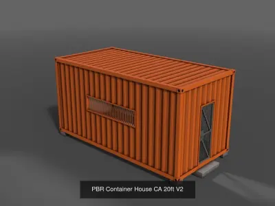PBR Container House CA CC 3D Model Pack