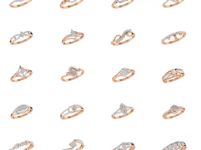 35 Ultra light wt Women Ring 3dm renders details  3D Model Pack