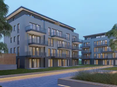 GERMAN HOUSE 1 - NIGHT Low-poly 3D model