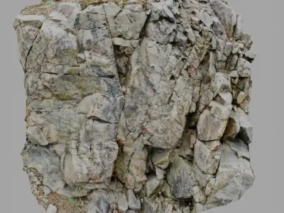 3d scanned cliff face K 3D model
