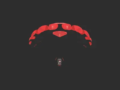 Scifi Parachute A04 Projection  - Character Accessories Design Low-poly 3D model