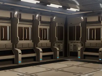 GAME-READY MODULAR SCI-FI CORRIDOR Low-poly 3D model