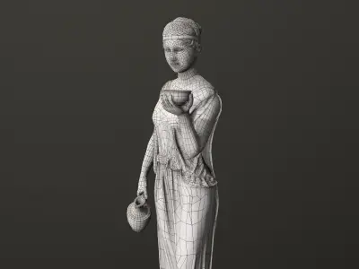 Statue Sculpture of Ancient Greece Low-poly 3D model