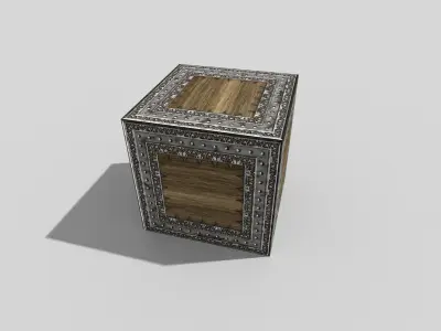low poly metal crate Low-poly 3D model