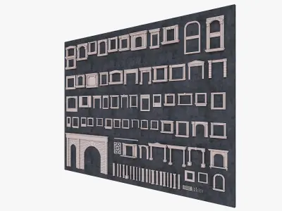 Building Facade Precast Frame Collection 3D model