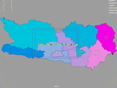 Carinthia  Austria map region geography political geographic 3D model