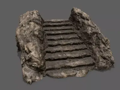 Stairs stone staircase Low-poly 3D model purchase