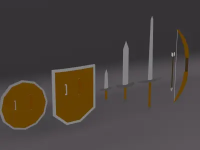 Medieval weapon pack Free low-poly 3D model