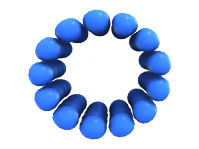 Blue Bids Bracelet Low-poly 3D model