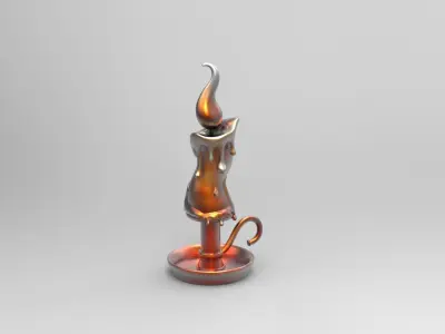 Candle and holder Free 3D print model