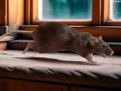  Gray Rat Running Fur Animated Rigged 