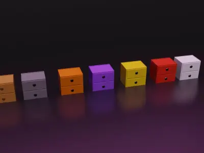 Low Poly Home Furniture Equipment Free Free low-poly 3D model