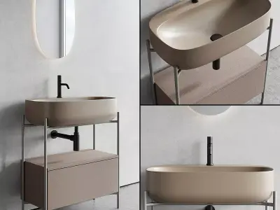 Scarabeo Ceramiche Diva Floor-standing Vanity Unit Set 3 Low-poly 3D model