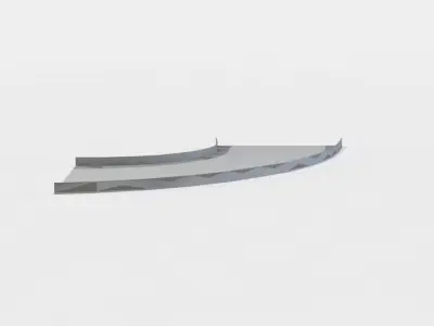 Road curve right Low-poly 3D model