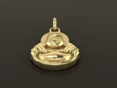 Happy Buddha Pendant 17mm Length  Mid Size 3D print model