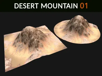  Desert Mountains Collection Low-poly 3D model