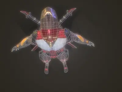 Sci-Fi Armored Warrior Low-poly 3D model