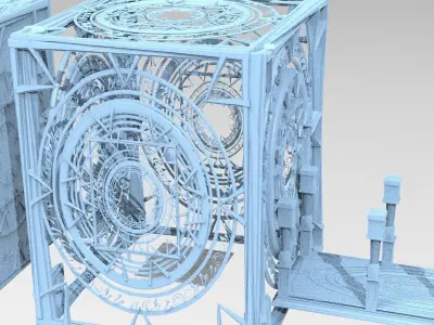 Observatory Baroque Floor Abstract pillars 4  3D model