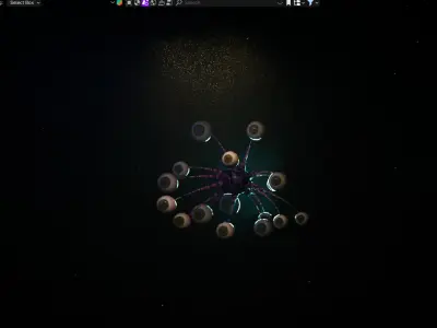 Alien Eyeball Creature by geometry nodes 3D model