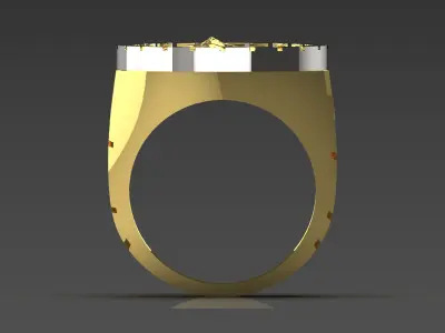 Statue of Liberty gold man ring mr0143 3D print model