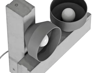 pluskouple block wall and table lamp 3D model