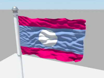 Lao flag 3D model