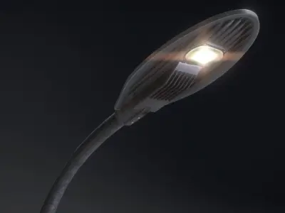 Sci-Fi Street Light 14 version 13 6m with pole 1 Low-poly 3D model