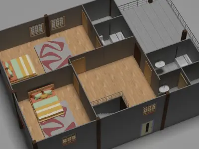 Isometric Floor Plan  3D model