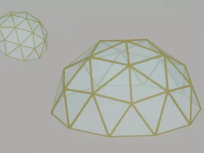 Greenhouse Dome Low-poly 3D model