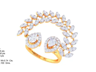  Women Ring MTL 3dm STL OBJ FBX Details 3D print model 4
