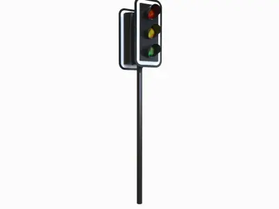 Double Traffic Light Low-poly 3D model