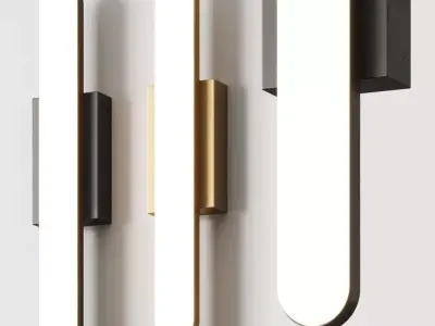 Square in Circle Stadium Wall Lamp 3D model