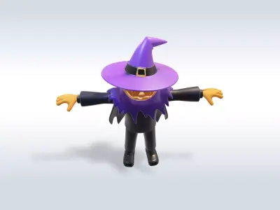 Spooky Halloween Witch Character 3D model