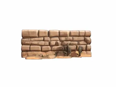  3d High Render Model Metal Barriers In A Desert Landscape 3D model purchase